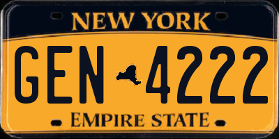 NY license plate GEN4222