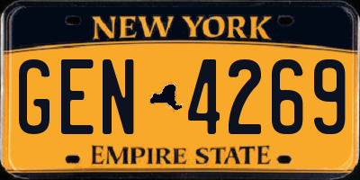 NY license plate GEN4269