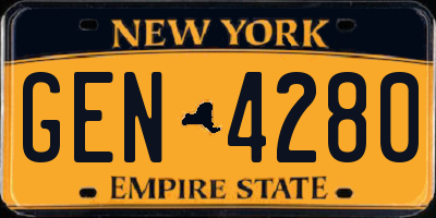 NY license plate GEN4280