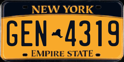 NY license plate GEN4319