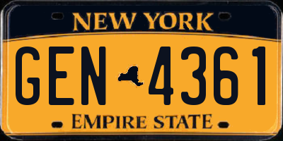 NY license plate GEN4361
