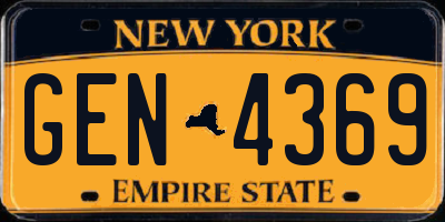 NY license plate GEN4369