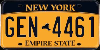 NY license plate GEN4461