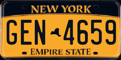 NY license plate GEN4659