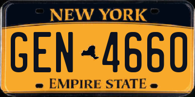 NY license plate GEN4660