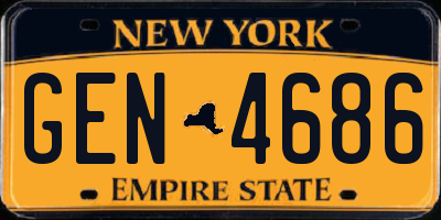 NY license plate GEN4686