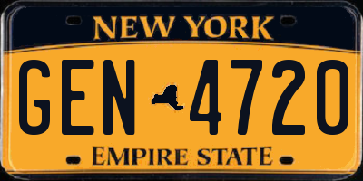 NY license plate GEN4720