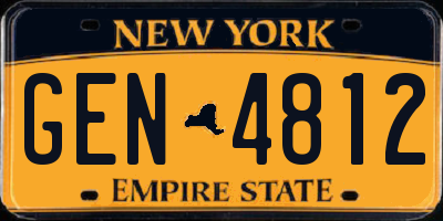 NY license plate GEN4812