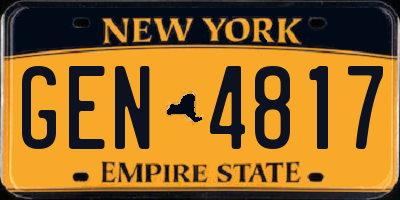 NY license plate GEN4817
