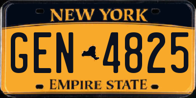 NY license plate GEN4825