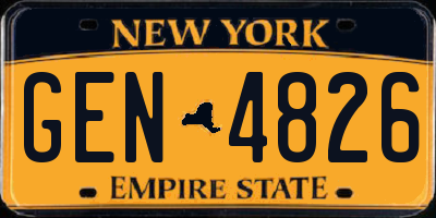 NY license plate GEN4826