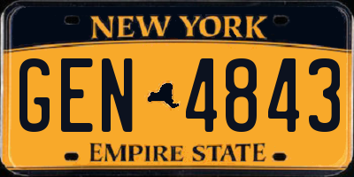NY license plate GEN4843