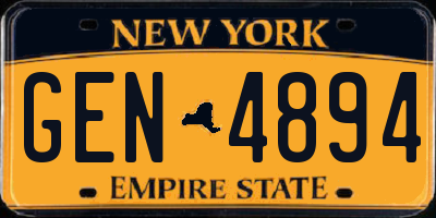 NY license plate GEN4894