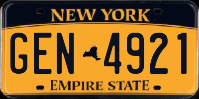 NY license plate GEN4921