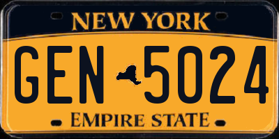 NY license plate GEN5024