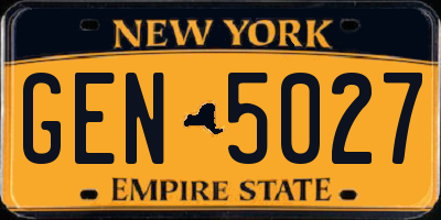 NY license plate GEN5027
