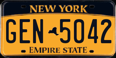 NY license plate GEN5042