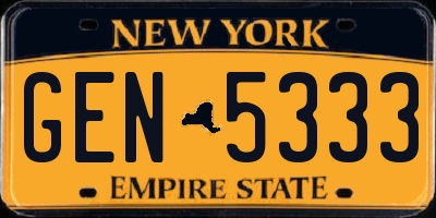 NY license plate GEN5333