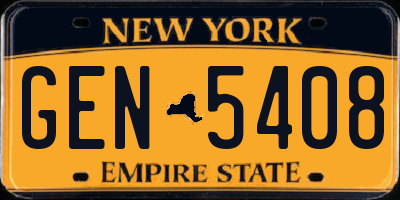 NY license plate GEN5408