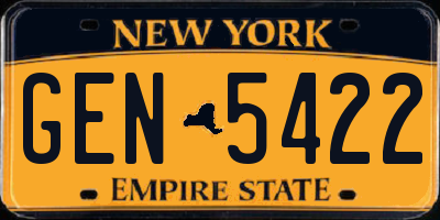 NY license plate GEN5422
