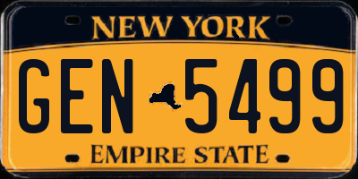 NY license plate GEN5499