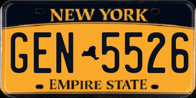NY license plate GEN5526