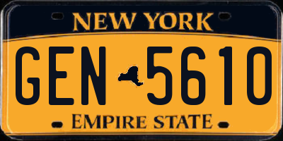 NY license plate GEN5610