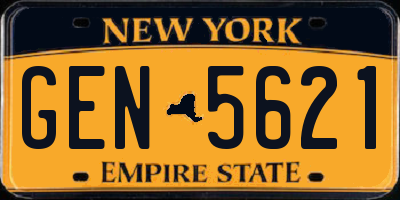 NY license plate GEN5621