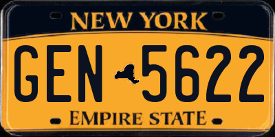 NY license plate GEN5622