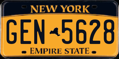 NY license plate GEN5628