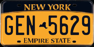 NY license plate GEN5629