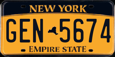 NY license plate GEN5674