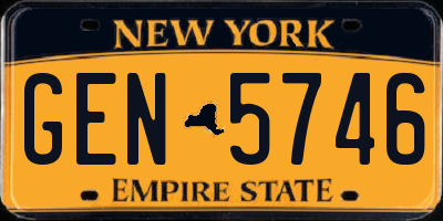 NY license plate GEN5746