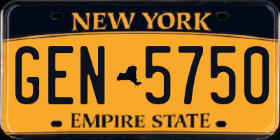 NY license plate GEN5750