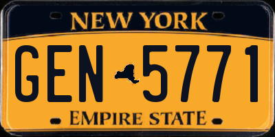 NY license plate GEN5771