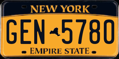 NY license plate GEN5780