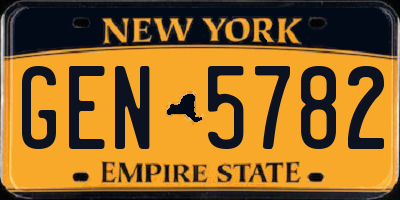 NY license plate GEN5782