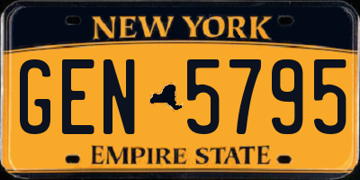 NY license plate GEN5795