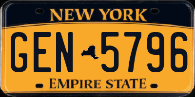 NY license plate GEN5796