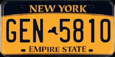 NY license plate GEN5810