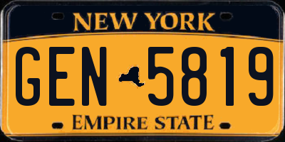 NY license plate GEN5819