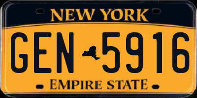NY license plate GEN5916