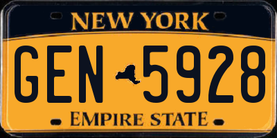 NY license plate GEN5928