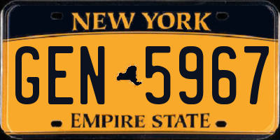 NY license plate GEN5967