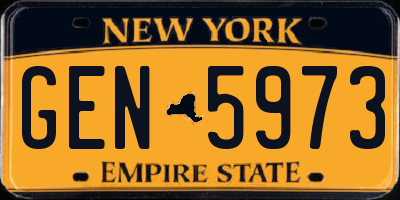 NY license plate GEN5973