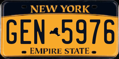 NY license plate GEN5976