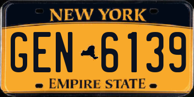 NY license plate GEN6139
