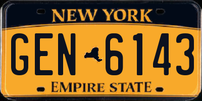 NY license plate GEN6143