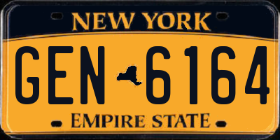 NY license plate GEN6164