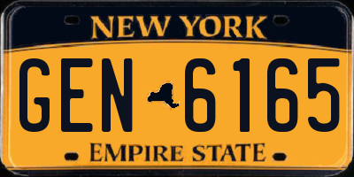 NY license plate GEN6165